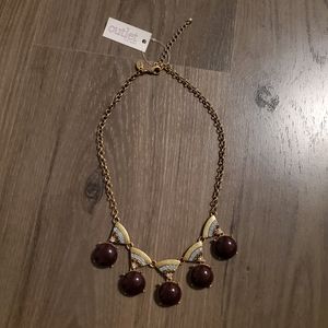 NWT Gold, Brown, & Light Blue Statement Necklace
